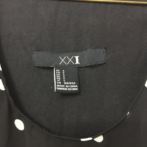 Black Peplum Tank with White Polka Dots - Picture 3 of 5